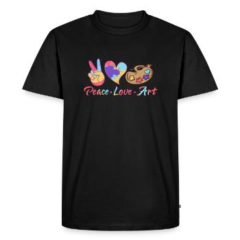 Peace Love Art Art Formation des professeurs d’art - T-shirt Premium bio Homme - noir - Devant - Nico (187cm)