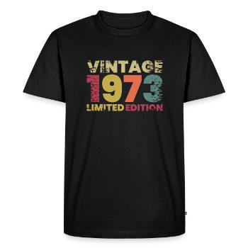 50 ème Anniversaire 50 ans 1973 Cadeau Vintage - T-shirt Premium bio Homme - noir - Devant - Nico (187cm)