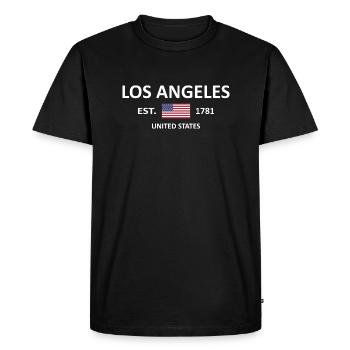 LOS ANGELES - T-shirt Premium bio Homme - noir - Devant - Nico (187cm)