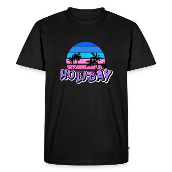 Chemise motif " VACANCES " #3 - T-shirt Premium bio Homme - noir - Devant - Nico (187cm)