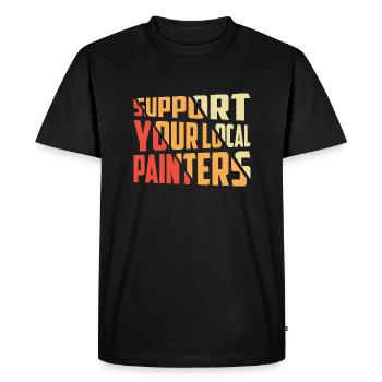Soutenez votre profession de peintre local - T-shirt Premium bio Homme - noir - Devant - Nico (187cm)