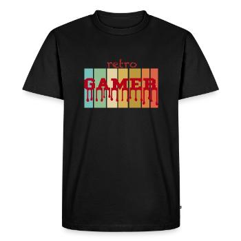 RETRO Gamer - T-shirt Premium bio Homme - noir - Devant - Nico (187cm)