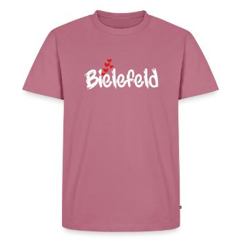 Bielefeld - Men's Premium Organic T-Shirt - mauve - Front - Nico (187cm)