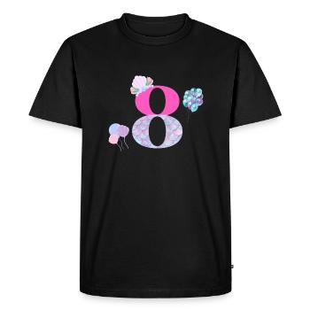 8th birthday mermaid - Men's Premium Organic T-Shirt - black - Front - Nico (187cm)