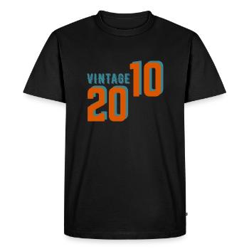 Vintage rétro 2010 - T-shirt Premium bio Homme - noir - Devant - Nico (187cm)
