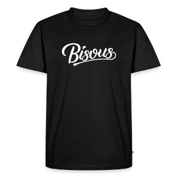 Bisous - T-shirt Premium bio Homme - noir - Devant - Nico (187cm)