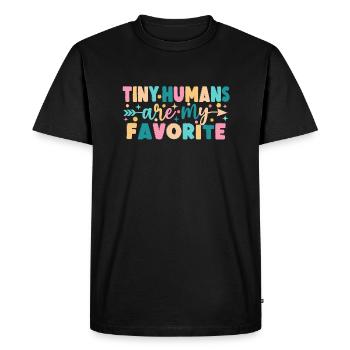 Les petits humains sont mes préférés - T-shirt Premium bio Homme - noir - Devant - Nico (187cm)
