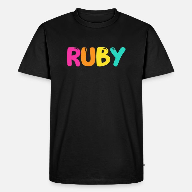 Name - Ruby - Männer Premium Bio T-Shirt - Schwarz