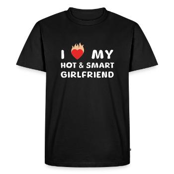 i love my hot & smart girlfriend gf - Men's Premium Organic T-Shirt - black - Front - Nico (187cm)