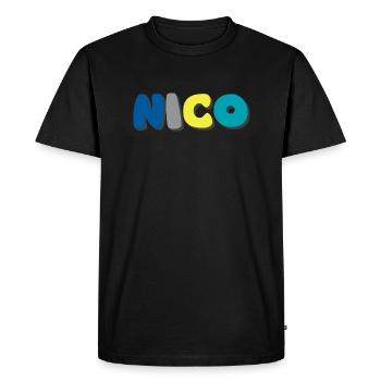 Name - Nico - Männer Premium Bio T-Shirt - Schwarz - Vorne - Nico (187cm)