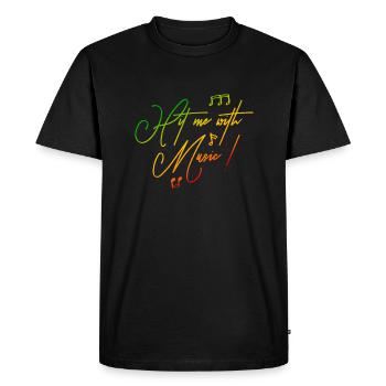 Hit Me With Music Rasta Colors Reggae - Men's Premium Organic T-Shirt - black - Front - Nico (187cm)