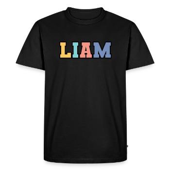 Name - Liam - Men's Premium Organic T-Shirt - black - Front - Nico (187cm)