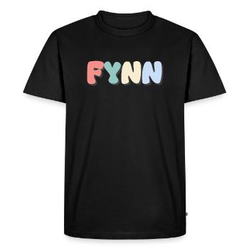 Name - Fynn - Men's Premium Organic T-Shirt - black - Front - Nico (187cm)
