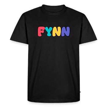 Name - Fynn - Men's Premium Organic T-Shirt - black - Front - Nico (187cm)