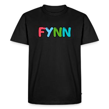 Name - Fynn - Men's Premium Organic T-Shirt - black - Front - Nico (187cm)