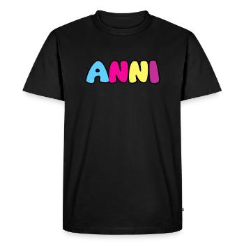 Name - Anni - Men's Premium Organic T-Shirt - black - Front - Nico (187cm)