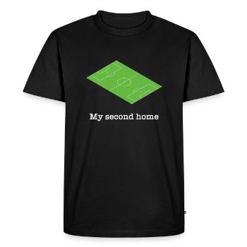 Football carré vert drôle de dicton - T-shirt Premium bio Homme - noir - Devant - Nico (187cm)