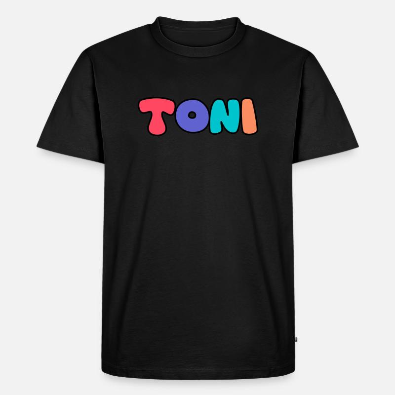 Name - Toni - Männer Premium Bio T-Shirt - Schwarz
