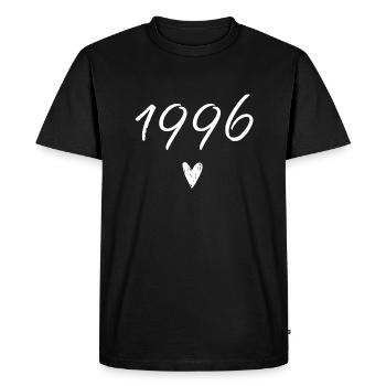 1996 coeur anniversaire - T-shirt Premium bio Homme - noir - Devant - Nico (187cm)