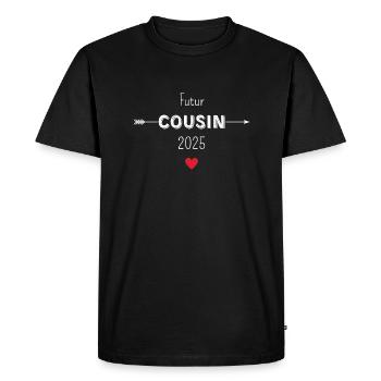 Futur cousin 2025 - T-shirt Premium bio Homme - noir - Devant - Nico (187cm)
