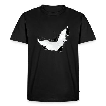 (Émirats arabes unis) La carte des Émirats encadre le vrai football - T-shirt Premium bio Homme - noir - Devant - Nico (187cm)