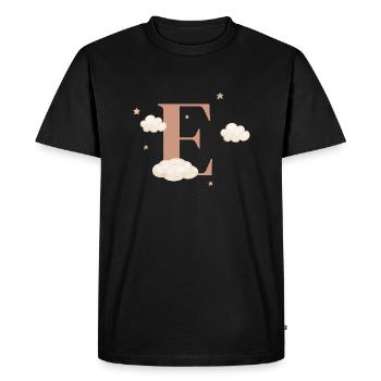 Letter e clouds stars - Men's Premium Organic T-Shirt - black - Front - Nico (187cm)