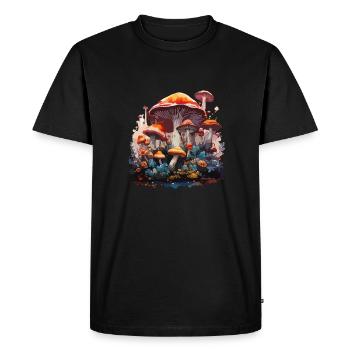 Mushroom Dream - Men's Premium Organic T-Shirt - black - Front - Nico (187cm)