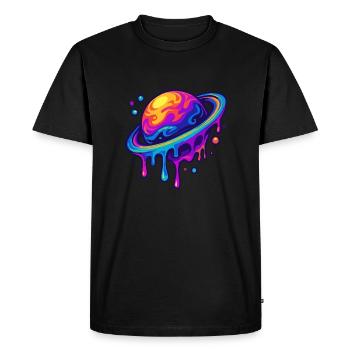 Néon Saturne - T-shirt Premium bio Homme - noir - Devant - Nico (187cm)