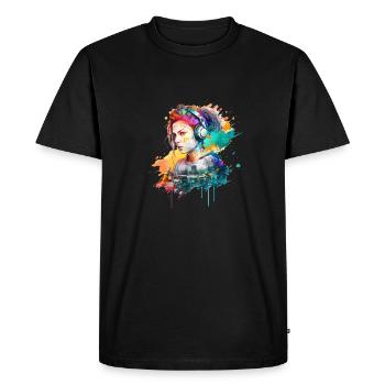 Color DJane - Men's Premium Organic T-Shirt - black - Front - Nico (187cm)