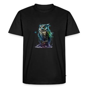 Drop Owl - Men's Premium Organic T-Shirt - black - Front - Nico (187cm)