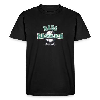 Hate makes ugly - Men's Premium Organic T-Shirt - black - Front - Nico (187cm)