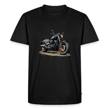 Roi de la route - T-shirt Premium bio Homme - noir - Devant - Nico (187cm)