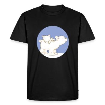 Baby Polar Bear with Dad - T-shirt Premium bio Homme - noir - Devant - Nico (187cm)