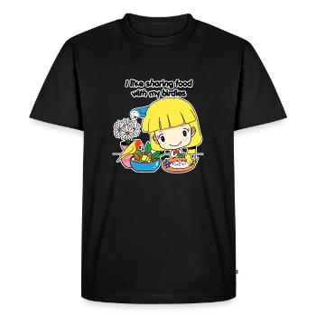 Sharing food - Men's Premium Organic T-Shirt - black - Front - Nico (187cm)