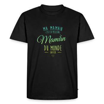 Meilleur maman du monde entier - T-shirt Premium bio Homme - noir - Devant - Nico (187cm)