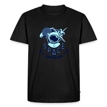 Astronaut Space Universe Sky Cosmos Gift - Men's Premium Organic T-Shirt - black - Front - Nico (187cm)