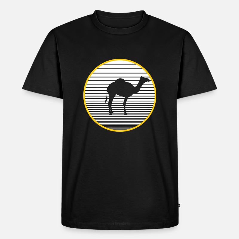 Kamel - Männer Premium Bio T-Shirt - Schwarz