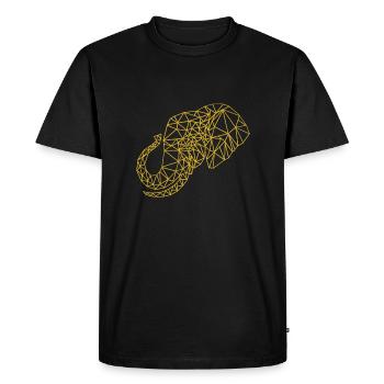Low Poly Art Elephant Gold - Gift Idea - Men's Premium Organic T-Shirt - black - Front - Nico (187cm)