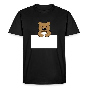 name shield frame text write teddy grizzly ba - Men's Premium Organic T-Shirt - black - Front - Nico (187cm)