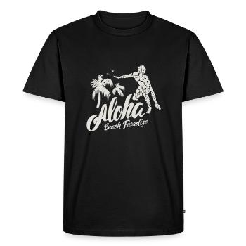 Paradis plage - T-shirt Premium bio Homme - noir - Devant - Nico (187cm)