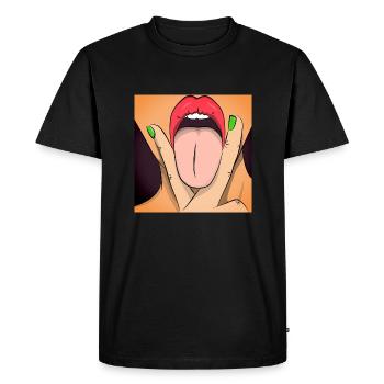 Wanna (obtenir) lécher (ed) - T-shirt Premium bio Homme - noir - Devant - Nico (187cm)