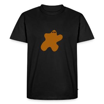 Tache brune avec les yeux - T-shirt Premium bio Homme - noir - Devant - Nico (187cm)