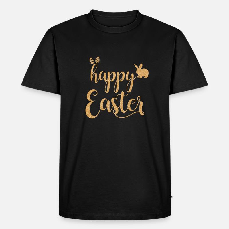 happy easter - Männer Premium Bio T-Shirt - Schwarz