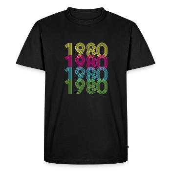 Années 1980 années 80 - T-shirt Premium bio Homme - noir - Devant - Nico (187cm)