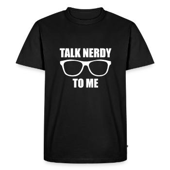 Nerd - Men's Premium Organic T-Shirt - black - Front - Nico (187cm)