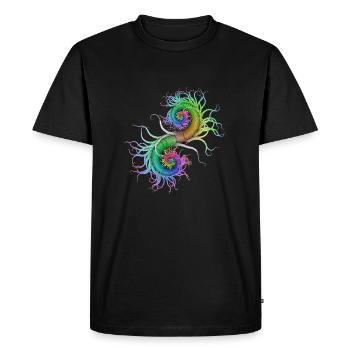 Hippocampe psychédélique abstraite spirale psy - T-shirt Premium bio Homme - noir - Devant - Nico (187cm)