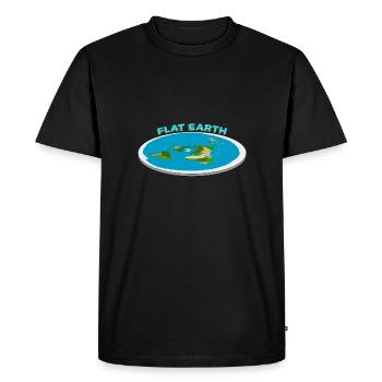 Flat Earth # 1 - Men's Premium Organic T-Shirt - black - Front - Nico (187cm)