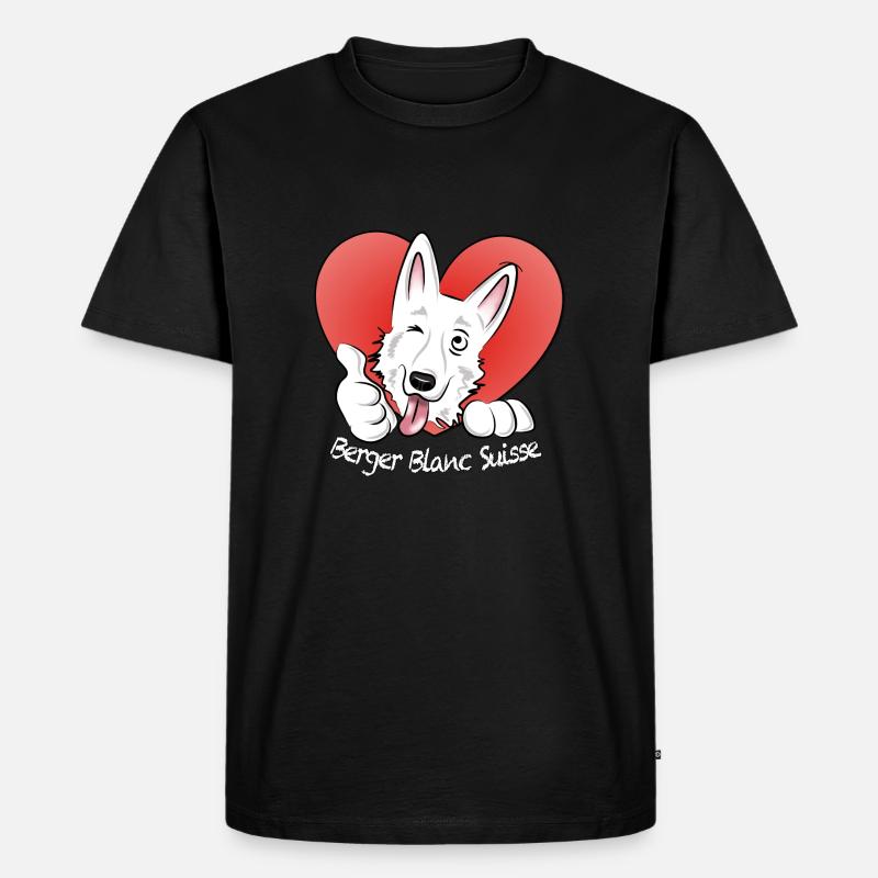 Berger Blanc Suisse - Männer Premium Bio T-Shirt - Schwarz