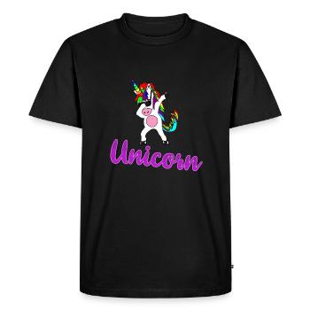 Licorne Licorne - T-shirt Premium bio Homme - noir - Devant - Nico (187cm)