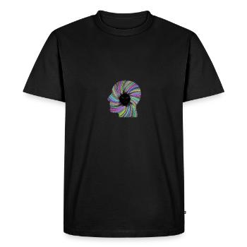 Alien Head Psychedelic LSD Goa Psytrance Tekno - T-shirt Premium bio Homme - noir - Devant - Nico (187cm)